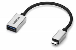 Marmitek 08375 - USB-C naar USB-A Adapter - 15 cm - Zilver Zwart