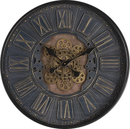 Klok industrieel Tina - tandwiel klok - wandklok zwart 60cm