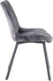 By-Olaf Eetkamerstoel Austin velvet Antraciet - slanke metalen poten - industrieel design - velours