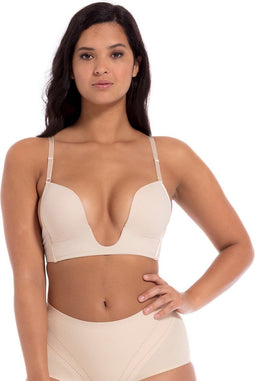 MAGIC Bodyfashion V-Bra - Bh met push-up cups - Extreem lage V-hals - Latte