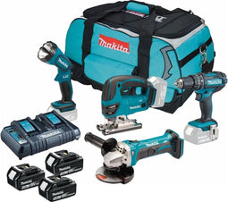 DLX4051PM1 - DHP482 klopboormachine + DJV180 decoupeerzaag + DGA452 Haakse slijper | 3x 18v 4.0Ah Li-ion