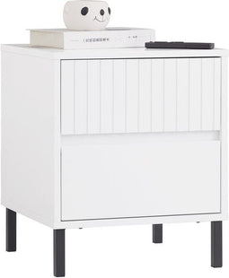 SoBuy FBT157-W - Nachtkastje - 2 Laden - Wit