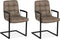 MX Sofa Stoel Aaron met armleuning en freeswing onderstel kleur Taupe - set van 2 stoelen