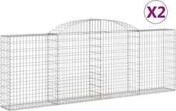 vidaXL - Schanskorven - 2 - st - gewelfd - 300x30x100/120 - cm - ijzer