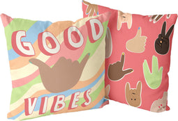 Kussenhoes HappyFriday Aware Good vibes Multicolour 50 x 50 cm 2 Onderdelen