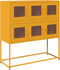 vidaXL - Dressoir - 100,5x39x107 - cm - koudgewalst - staal - mosterdgeel