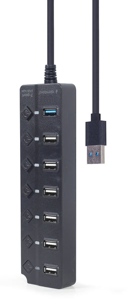 Gembird UHB-U3P1U2P6P-01 - USB Hub - 7-poorts met 1x USB 3.1 (5 Gbit/s) en 6x USB 2.0 - Zwart