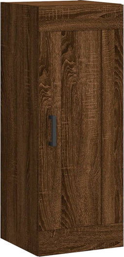 vidaXL - Wandkast - 34,5x34x90 - cm - bewerkt - hout - bruin - eikenkleur