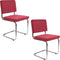 Zuiver Ridge Rib Eetkamerstoelen Rood - Set van 2
