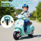 Coast Elektrische Kindermotor Groen – Vespa-Stijl Scooter met LED-Verlichting en Claxon – 75 x 46 x