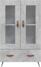 vidaXL - Hoge - kast - 69,5x31x115 - cm - bewerkt - hout - betongrijs