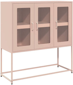 vidaXL - Dressoir - 100,5x39x107 - cm - koudgewalst - staal - roze