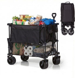 Mr. Fold XXL Bolderkar - opvouwbaar - 400L - 300KG - all-terrain wielen - zwart