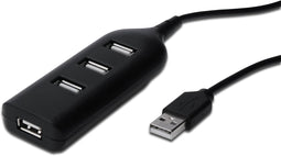 AB-50001-1 - USB Hub - 4-poorts USB 2.0 Type A - Gegevensoverdracht tot 480 Mbit/s - Compact en lich