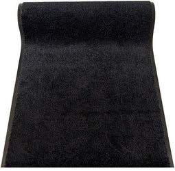 JYG - Deurmat tapijtloper - 120x400cm - Superabsorberend Polyamide - Antislip Vinyl Rug - Zwart