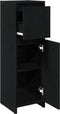 vidaXL - Badmeubel - Zwart - Eiken - 30x30x95 - cm - Gemaakt - van - Hout