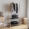 vidaXL - Kledingrek - met - schappen - 96x45,5x150,5 - cm - bamboe