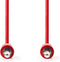 Stereo-Audiokabel | 3,5 mm Male | 3,5 mm Male | Vernikkeld | 1.00 m | Rond | Rood | Polybag