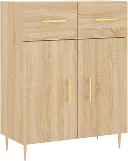 vidaXL - Dressoir - 69,5x34x90 - cm - bewerkt - hout - sonoma - eikenkleurig