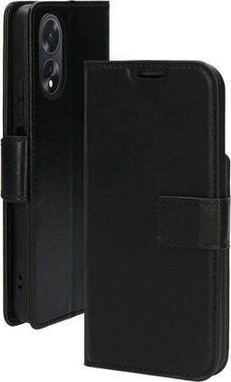 Mobiparts hoesje geschikt voor Oppo A18 Oppo A38 - Wallet/Boekhoesje - Eco Leer - Magneet Sluiting - Opberg vakken - Zwart