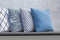 Sierkussen decoratie kussen Knit 45 x 45 cm blauw wit
