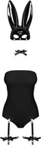 Obsessive Bunny kostuum- Erotische Rollenspel Kleding - Maat L/XL - Zwart