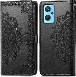 iMoshion Hoesje Geschikt voor Oppo A76 (4G) Hoesje Met Pasjeshouder - iMoshion Mandala Bookcase - Zwart