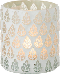 J-Line windlicht Boom - glas - wit - 6 stuks