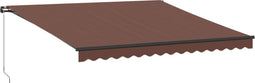 vidaXL - Luifel - handmatig - uittrekbaar - met - LED's - 400x350 - cm - bruin