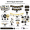 Partizzle® - Geslaagd Party Versiering - Slinger & Ballonnen - Zwart & Goud