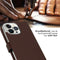 Selencia iPhone 14 Pro Max - Echt Lederen Bookcase - 3 Pashouders - Bruin