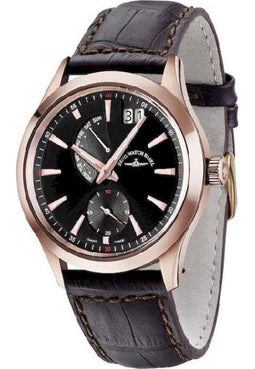 Zeno Watch Basel 6662-7004Q-Pgr-f1 - Herenhorloge - Saffierglas - Roségoud - Bruin