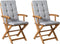 Set van 2 stoelen met zitkussen MAUI PREMIUM Acaciahout Grijs