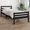 vidaXL - Bedframe - massief - hout - zwart - 90x190 - cm
