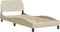 vidaXL - Bedframe - met - hoofdeinde - zonder - matras - 90x200 - cm - stof - crème