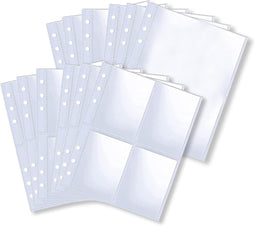40Pcs Binder Pockets Photo Album Binder, A5 6-Holes Photo Album Binder Refill Inner for Card Storage