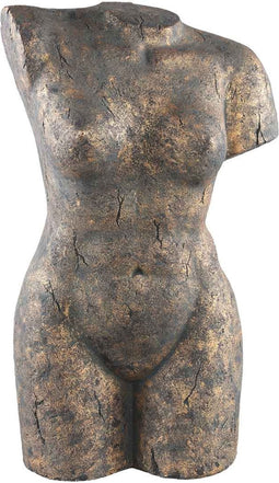 PTMD Sculpy Torso Vrouw Beeld - 41 x 23 x 81 cm - Cement - Goud