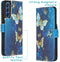 iMoshion Hoesje Geschikt voor Samsung Galaxy S21 FE Hoesje Met Pasjeshouder - iMoshion Design Softcase Bookcase - Blauw / Meerkleurig / Blue Butterfly
