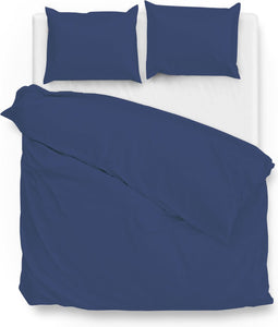 Zohome Dekbedovertrek Satinado - Effen Bedlinnen - 260x220 - Blauw - Dekbedhoes van 100% Katoen-Satijn