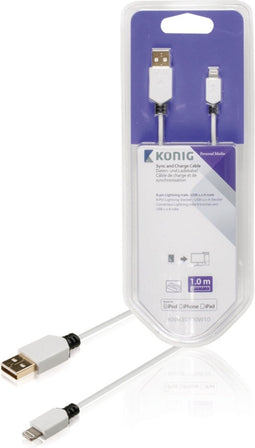 König Data & Oplaadkabel Apple 1M - Wit