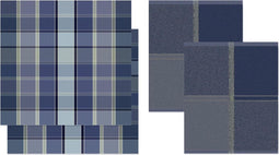 //DDDDD combiset 2 keukendoeken & 2 theedoeken Liverpool blue