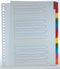 Pergamy tabbladen met indexblad, ft A4, 11-gaatsperforatie, geassorteerde kleuren, 12 tabs