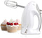 Nedis Handmixer - 200 W - 5-Snelheden - Turbo-functie - 2 Deeghaken / 2 Kloppers - Grijs / Wit