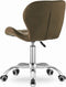 Bureaustoel AVOLA DORY-21 Bruin, Velvet Zitting, Ergonomisch en Verstelbare Zithoogte, 5-Poot Chrome Basis, Geschikt voor Thuis en Kantoor, Max. 110 kg