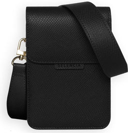 Telefoontasje Dames Crossbody - Selencia Avani Slang Telefoontasje Crossbody - Universeel Schoudertasje telefoon - Zwart