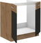 ROCK onderbouwmeubel - Melamine met lancelot eiken en matera grijs decor - 1 deur - L80 x H82 cm