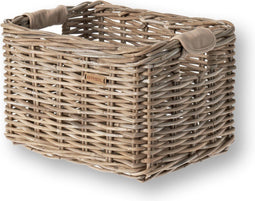 Basil Dorset Fietsmand M - Voor - Rotan - Grijs - Medium
