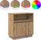 vidaXL - Dressoir - met - LED - Artisan - Eiken - 71x34,5x75 - cm - Gelaagd - Hout