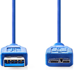 Nedis USB-Kabel - USB 3.2 Gen 1 - USB-A Male - USB Micro-B Male - 5 Gbps - 1.00 m - Blauw