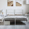 vidaXL - Bedframe - met - hoofd- - en - voeteneinde - metaal - wit - 135x190 - cm